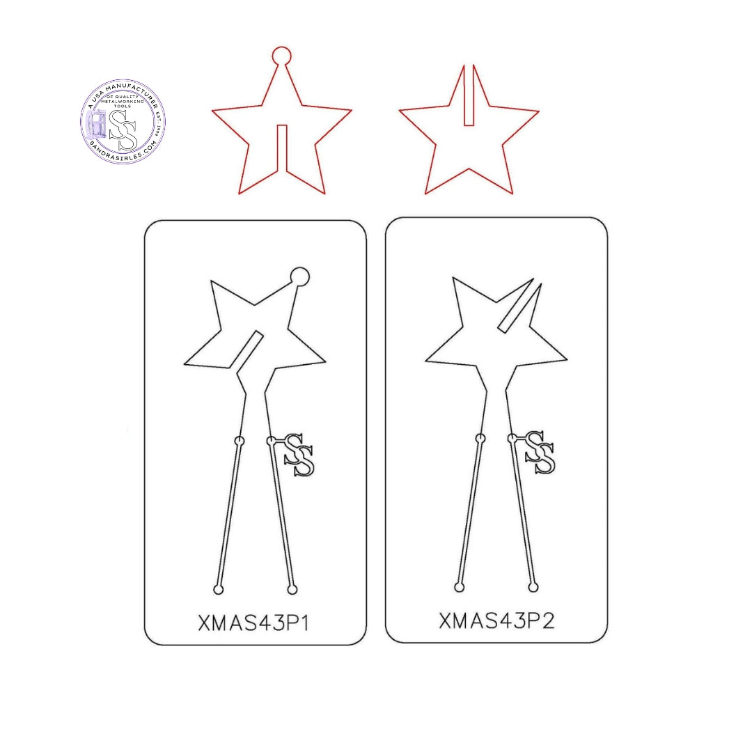 PANCAKE DIE XMAS43 3-D STAR- 2 PIECE SET